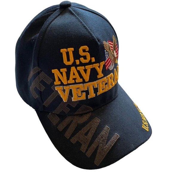 US Navy Veteran Hat Eagle Crest Adjustable Military Trucker Baseball Cap u - Picture 1 of 5